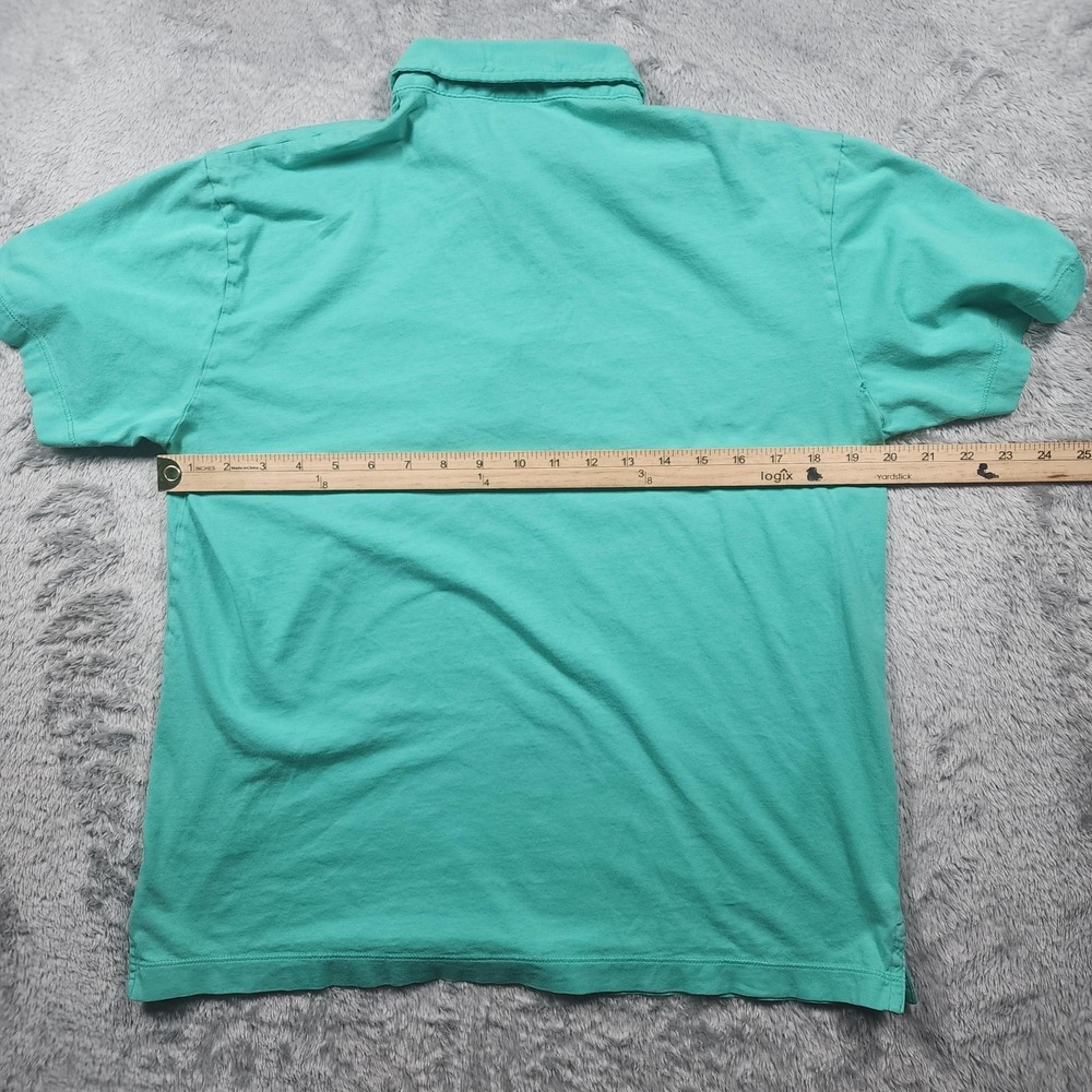 Patagonia Trout Fitz Roy Polo Shirt Mens Medium Green Organic Cotton Summer - Picture 6 of 10